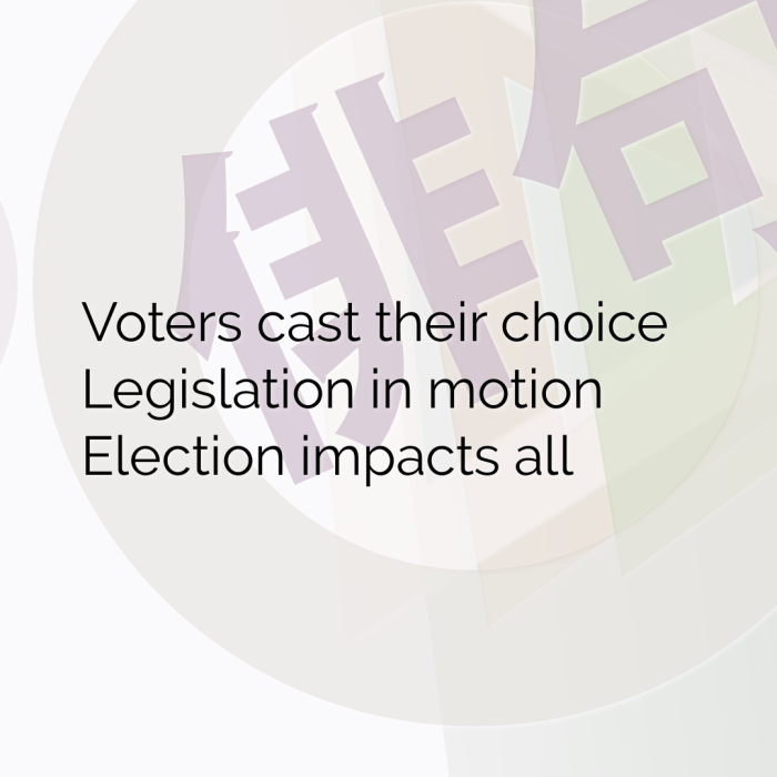 Voters cast their choice Legislation in motion Election impacts all