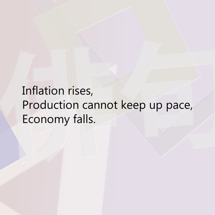 Inflation rises, Production cannot keep up pace, Economy falls.