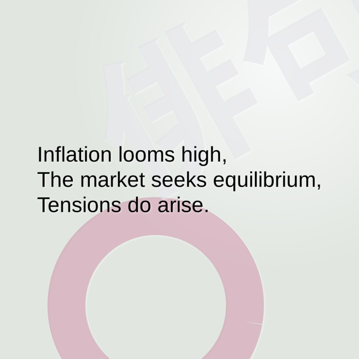 Inflation looms high, The market seeks equilibrium, Tensions do arise.