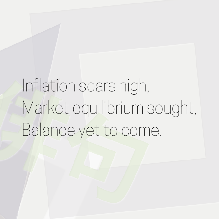 Inflation soars high, Market equilibrium sought, Balance yet to come.