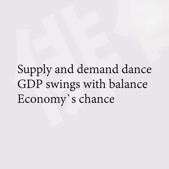 Supply and demand dance GDP swings with balance Economy`s chance