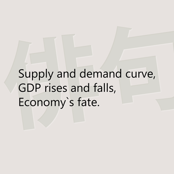 Supply and demand curve, GDP rises and falls, Economy`s fate.
