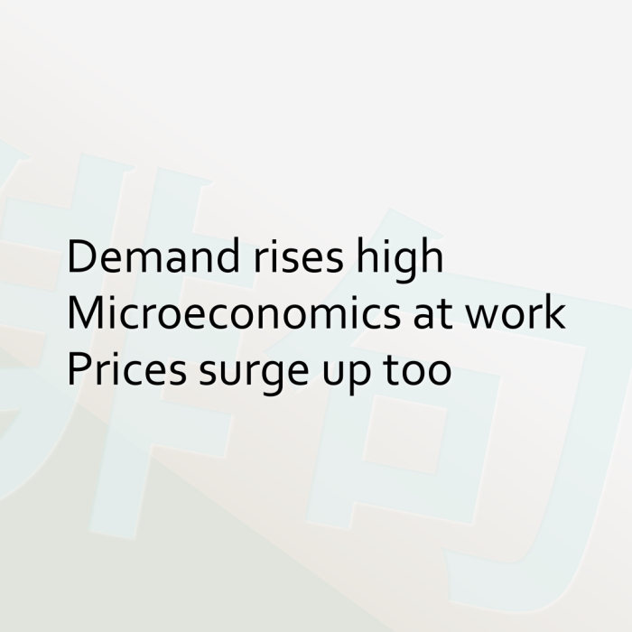 Demand rises high Microeconomics at work Prices surge up too