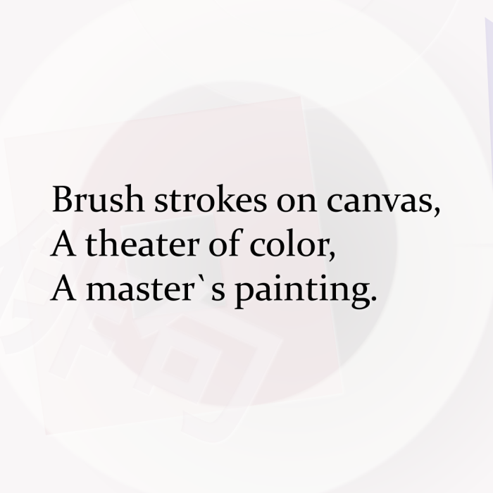 Brush strokes on canvas, A theater of color, A master`s painting.