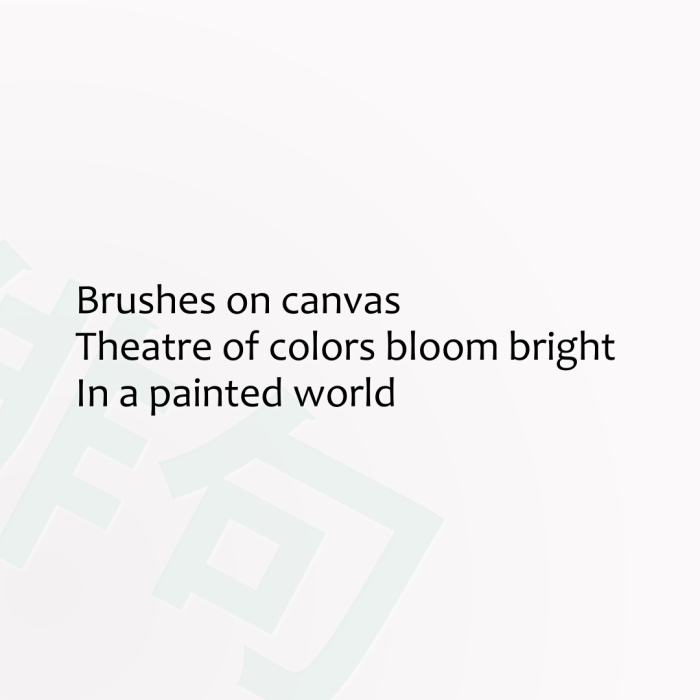 Brushes on canvas Theatre of colors bloom bright In a painted world