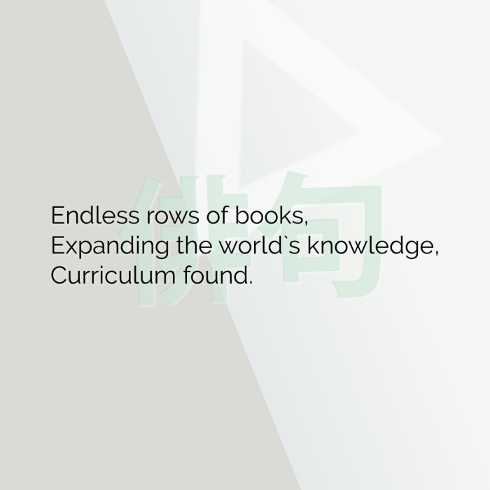Endless rows of books, Expanding the world`s knowledge, Curriculum found.