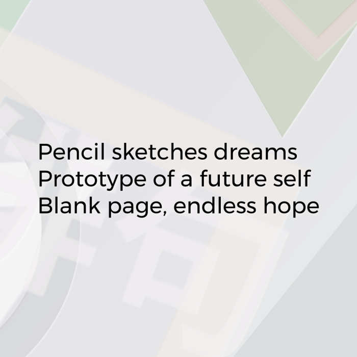 Pencil sketches dreams Prototype of a future self Blank page, endless hope