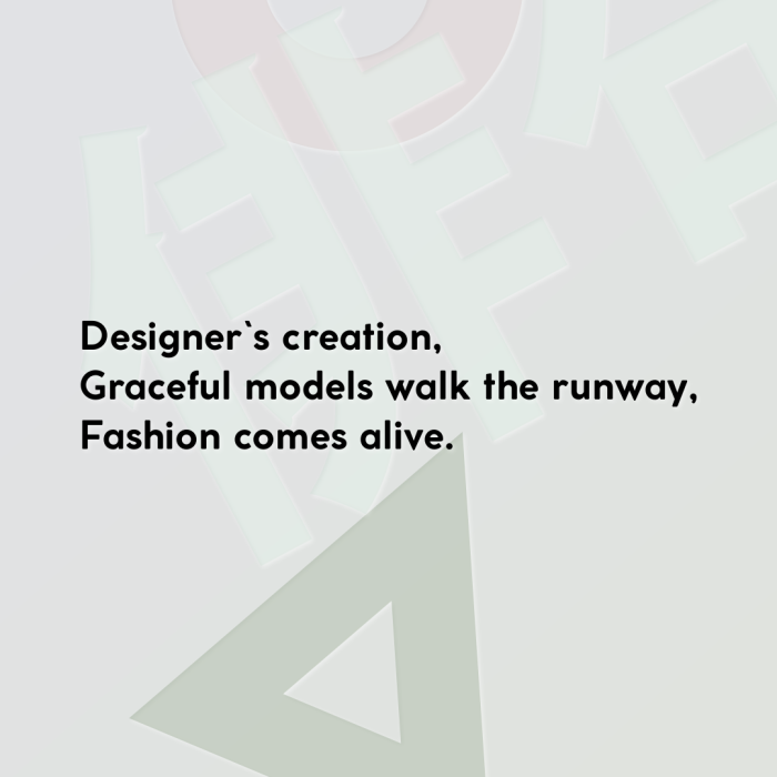 Designer`s creation, Graceful models walk the runway, Fashion comes alive.