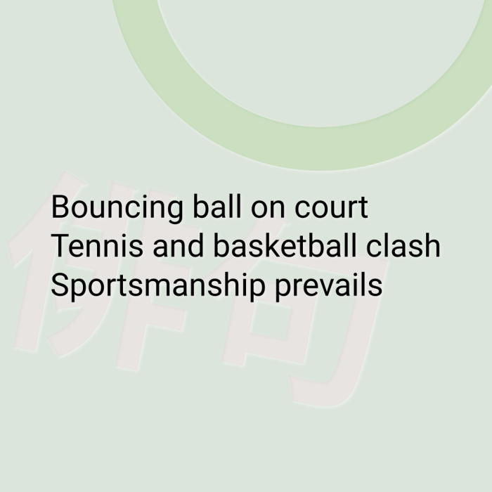 Bouncing ball on court Tennis and basketball clash Sportsmanship prevails