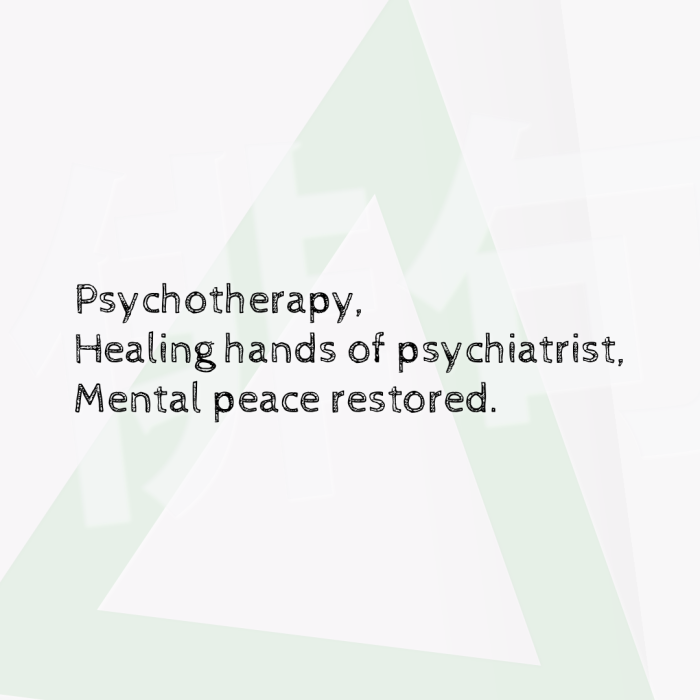 Psychotherapy, Healing hands of psychiatrist, Mental peace restored.