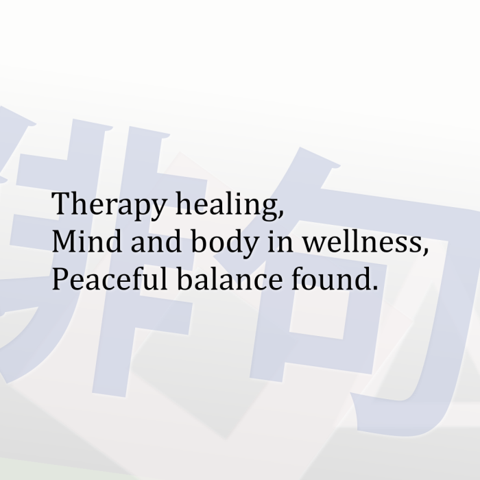 Therapy healing, Mind and body in wellness, Peaceful balance found.