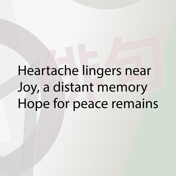 Heartache lingers near Joy, a distant memory Hope for peace remains