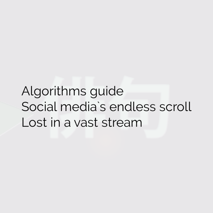 Algorithms guide Social media`s endless scroll Lost in a vast stream