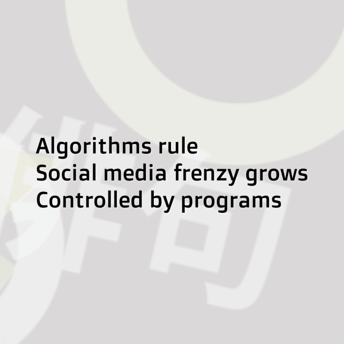 Algorithms rule Social media frenzy grows Controlled by programs