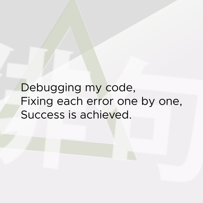 Debugging my code, Fixing each error one by one, Success is achieved.