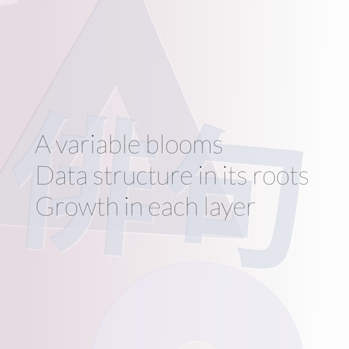 A variable blooms Data structure in its roots Growth in each layer