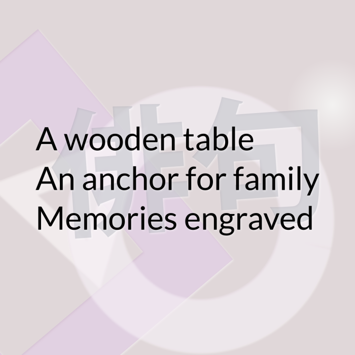 A wooden table An anchor for family Memories engraved