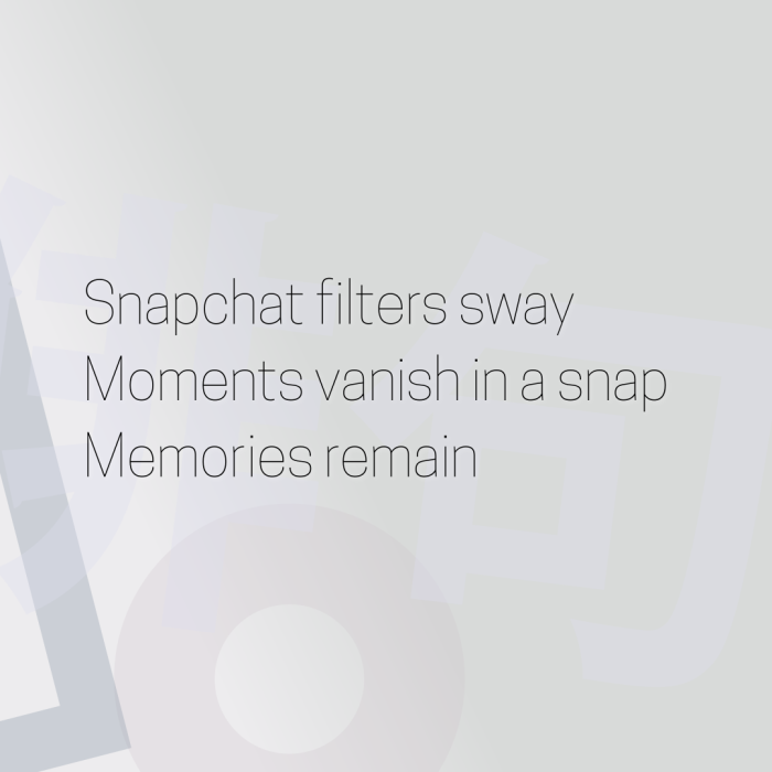Snapchat filters sway Moments vanish in a snap Memories remain