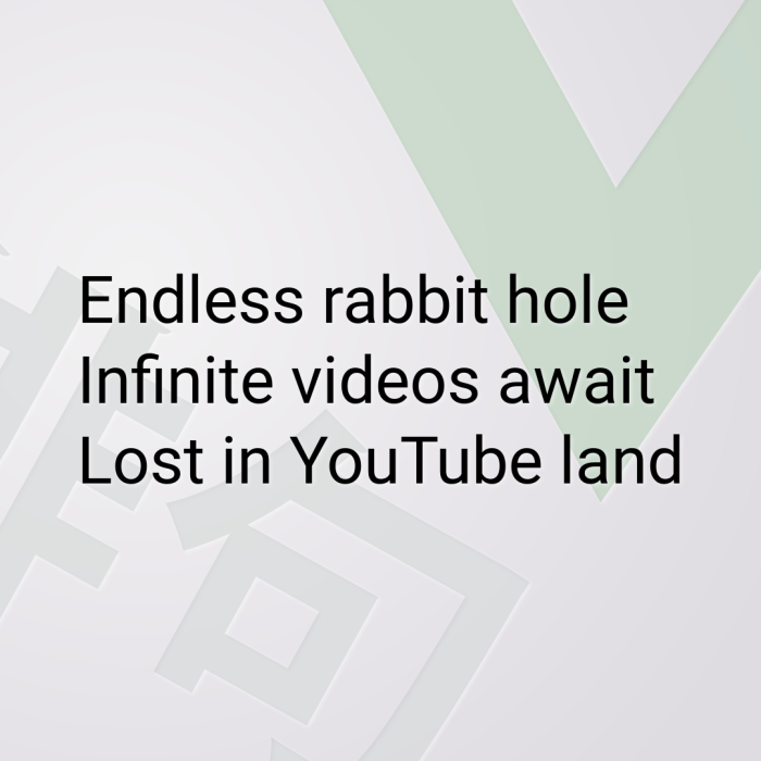 Endless rabbit hole Infinite videos await Lost in YouTube land