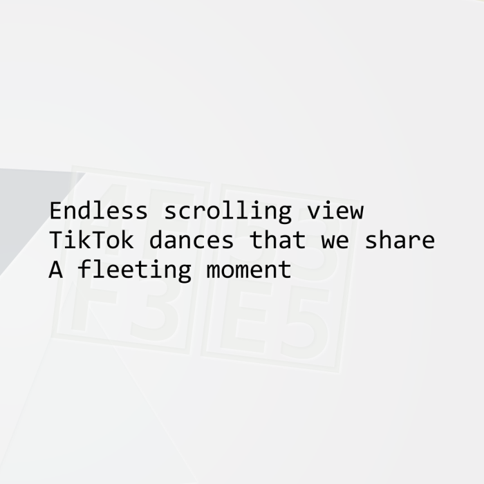 Endless scrolling view TikTok dances that we share A fleeting moment