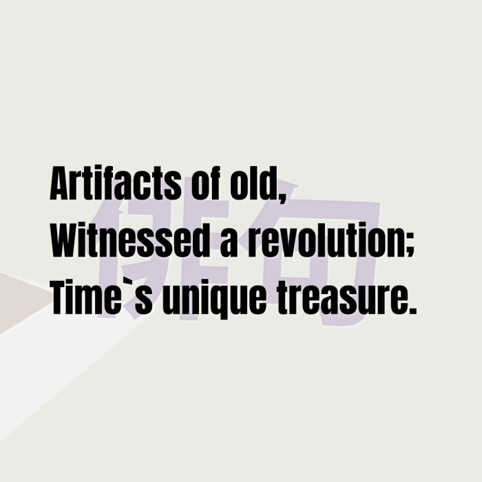Artifacts of old, Witnessed a revolution; Time`s unique treasure.