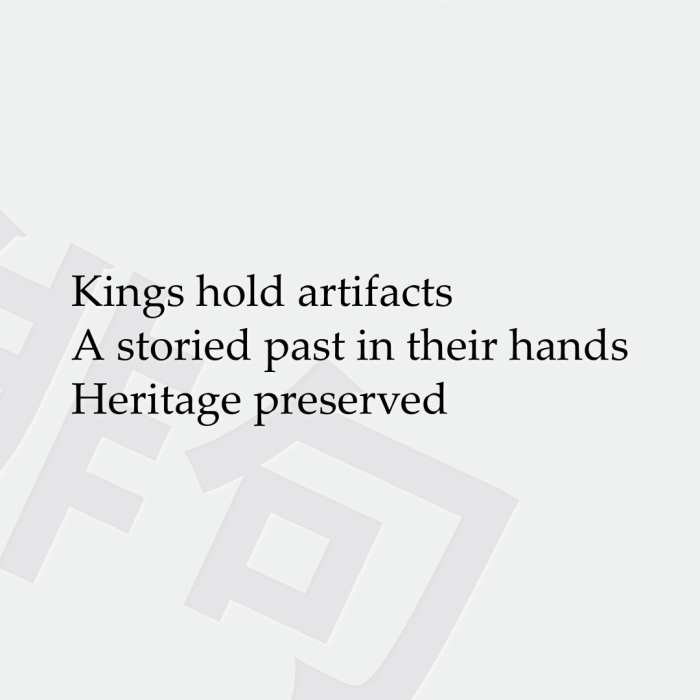 Kings hold artifacts A storied past in their hands Heritage preserved