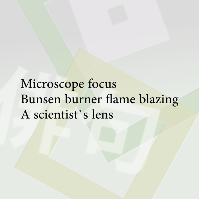 Microscope focus Bunsen burner flame blazing A scientist`s lens