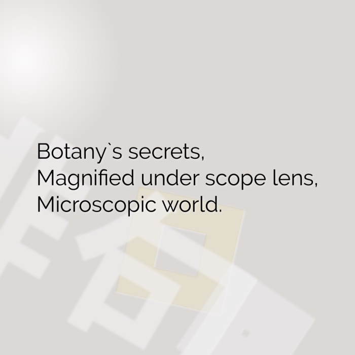 Botany`s secrets, Magnified under scope lens, Microscopic world.