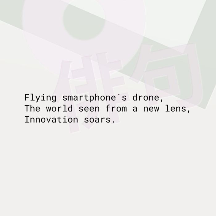 Flying smartphone`s drone, The world seen from a new lens, Innovation soars.