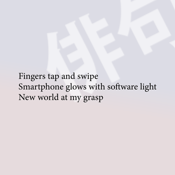 Fingers tap and swipe Smartphone glows with software light New world at my grasp